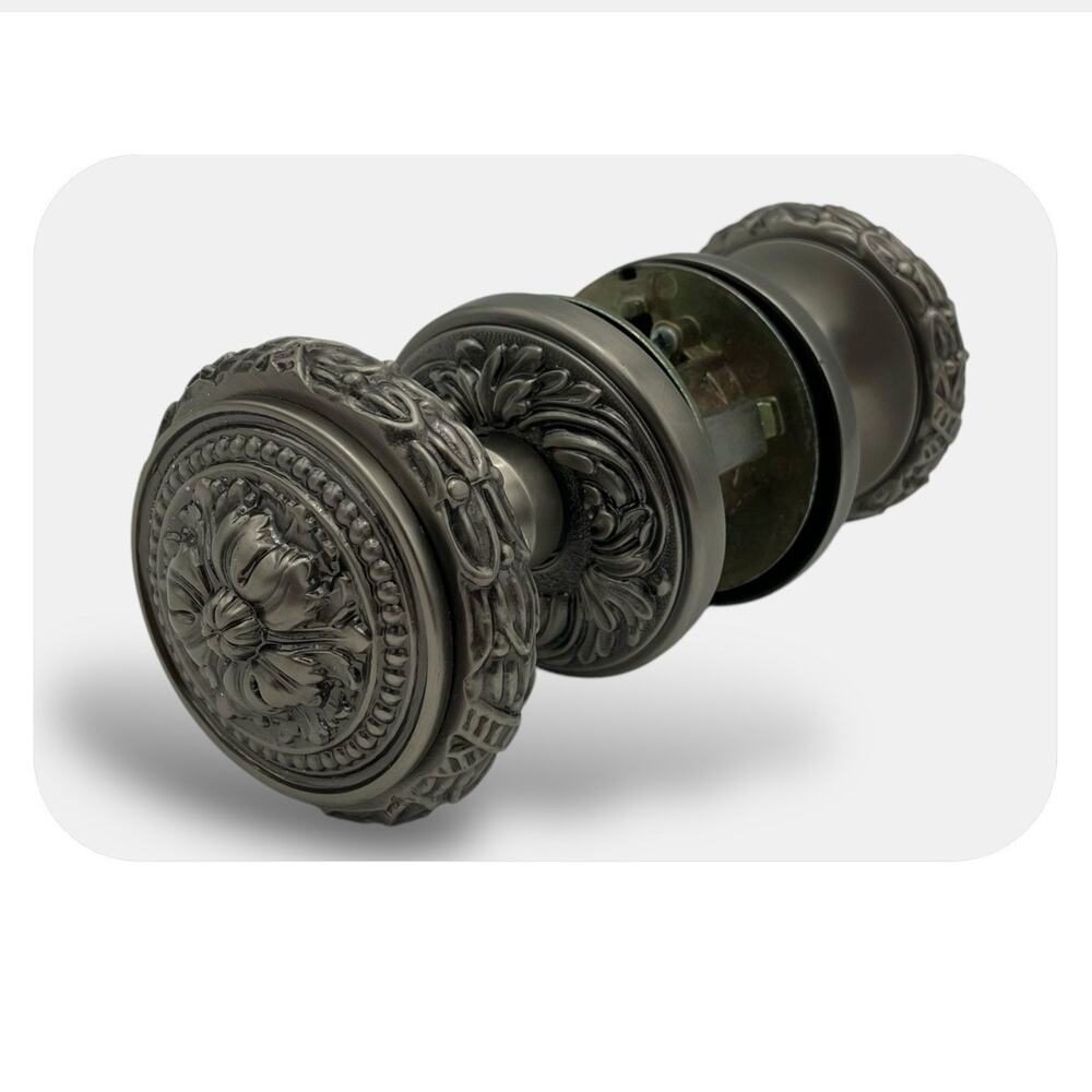 Omnia Passage Door Knob Set 260 Style Handle & Round Rose lacquered Satin nickel